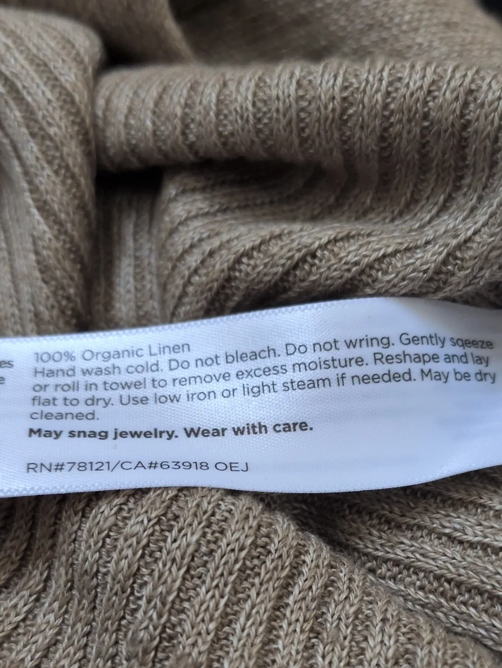 Eileen Fisher Organic Linen Longline Crew Neck Sweater XS